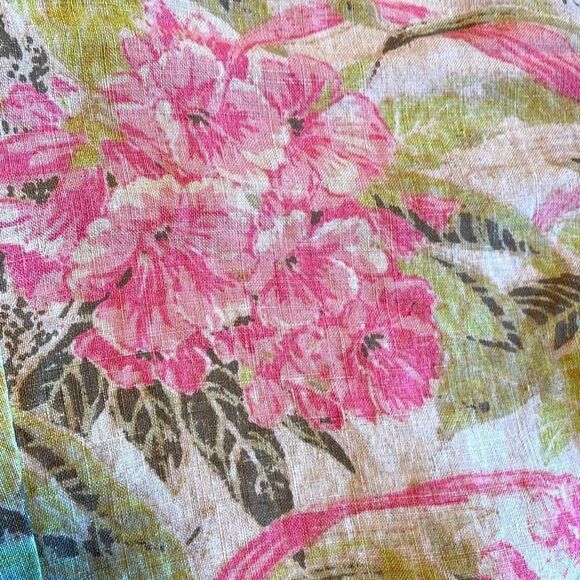 J. Jill linen floral print ankle or crop pants in pink, green, and beige size M - Picture 4 of 10